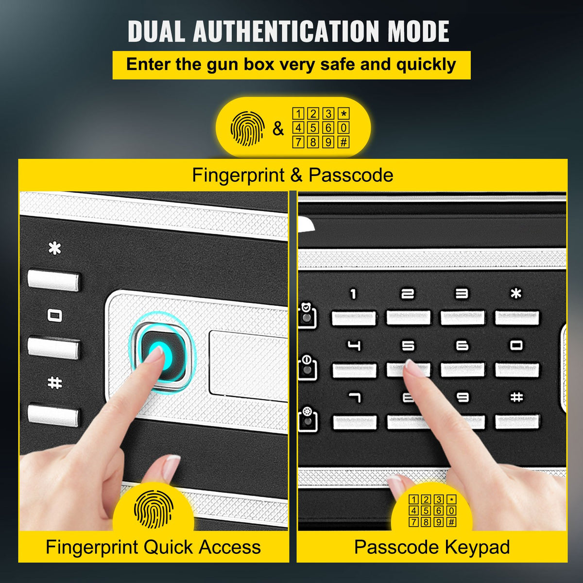 2.1 Cu Ft Fingerprint Safe Box with Keypad and 2 Keys, Steel – image 4