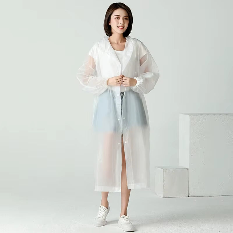 Rain Poncho with Hood – Thickened Waterproof Raincoat, Unisex