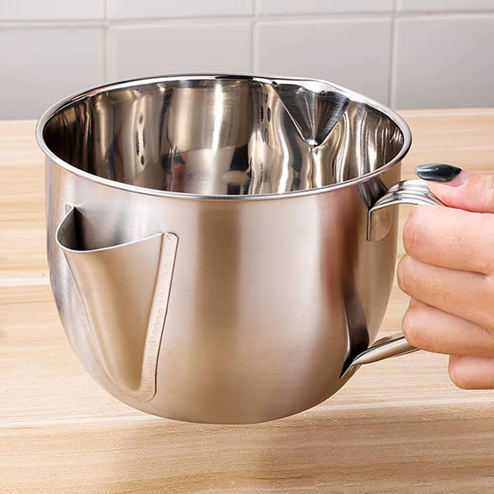 Gravy Fat Separator – 1000 ml Stainless Steel Soup Strainer Cup