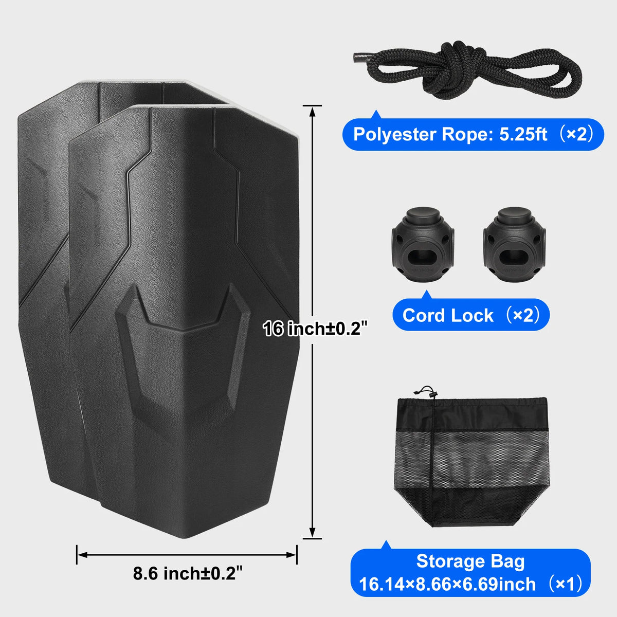 EVA Foam Boat Fenders with Ropes and Storage Bag, 2-Pack – image 7