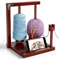 Wooden Yarn Holder with Double Magnetic Spindles for Crocheting