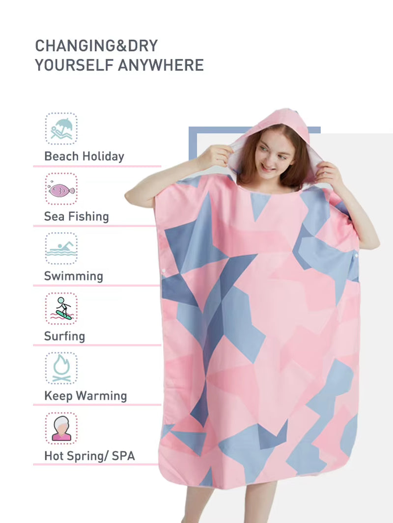 Hooded Microfiber Changing Poncho Towel for Surf, Swim and Travel – image 4