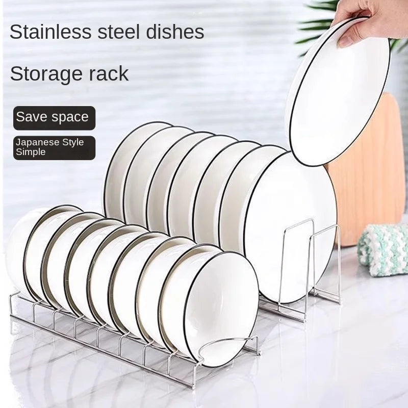 Plate and Bowl Rack – Stainless Steel Cabinet Dish Organizer – image 2