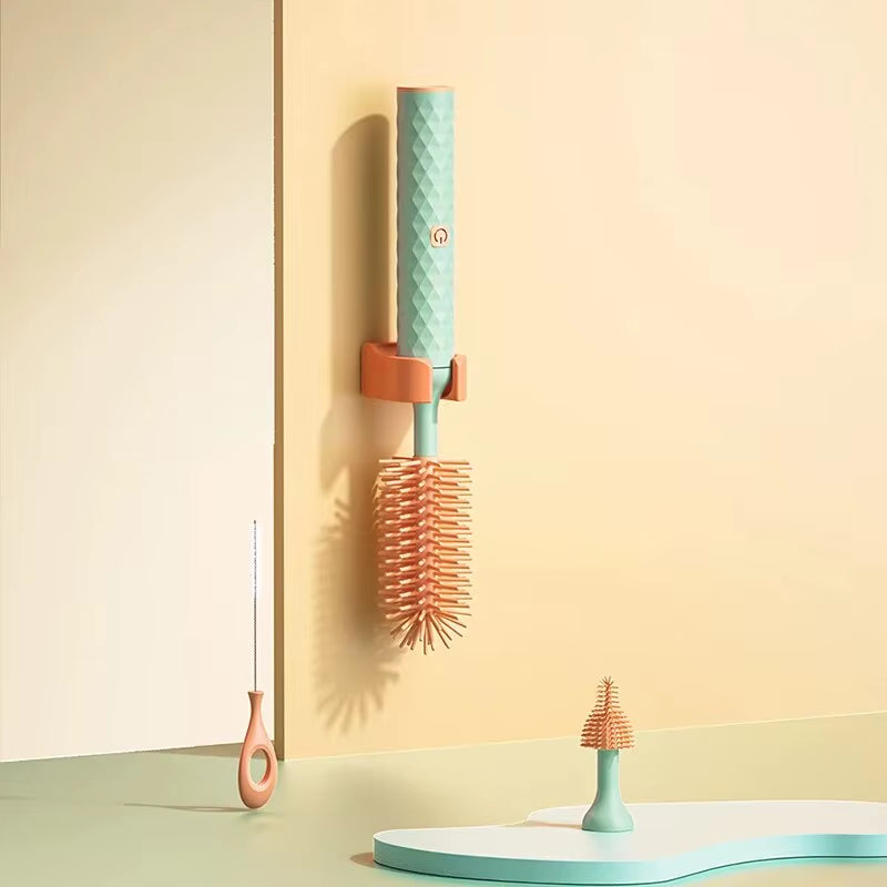 Electric Bottle Brush Set 3 Pcs - Rotating Waterproof Cleaning Brush for Bottles & Straws