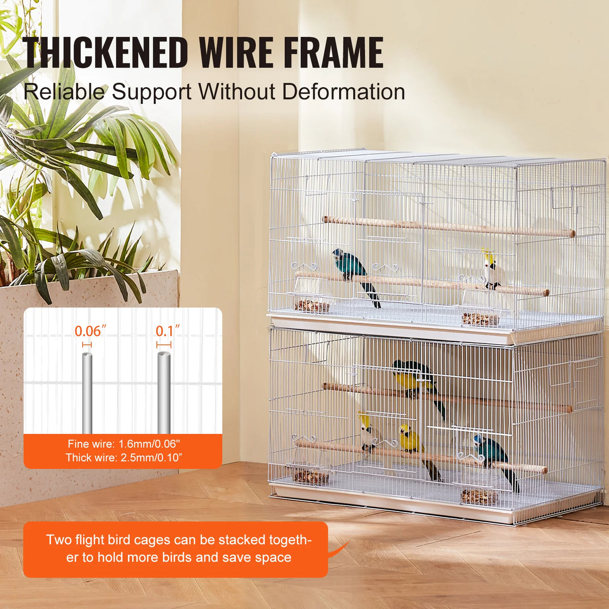 Flight Bird Cage 30 in, Stackable Carbon Steel Cage for Small Birds – image 3