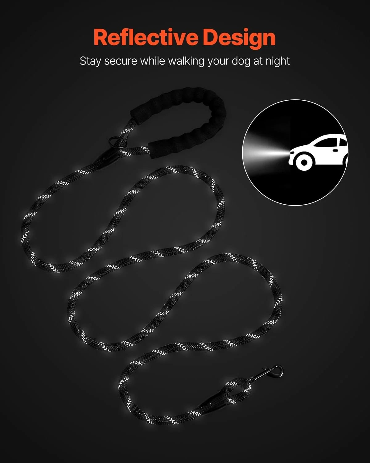 Rope Dog Leash - 6 ft Heavy Duty Reflective Leash – image 5