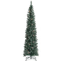 Christmas Tree, 7 Ft Slim with Real Pine Cones and Metal Stand