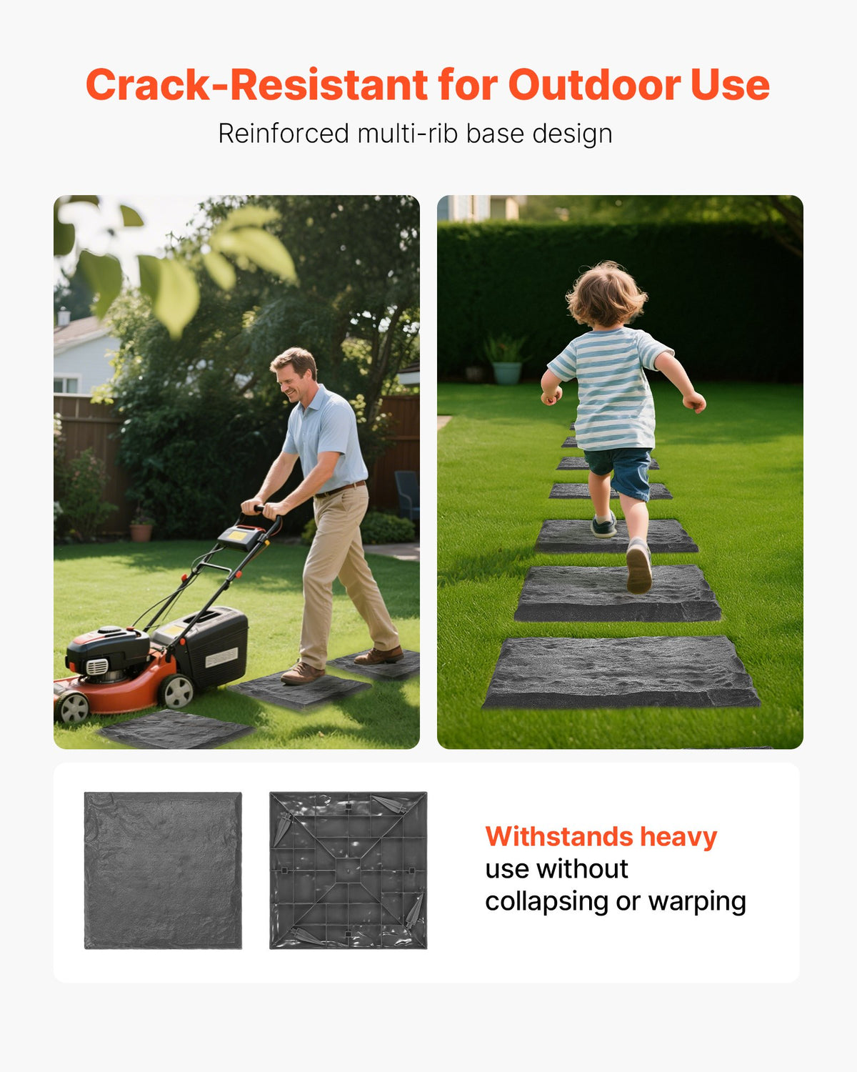 Decorative Stepping Stones 8 Pack, 15.5 in Stone-Look Path Pavers – image 4