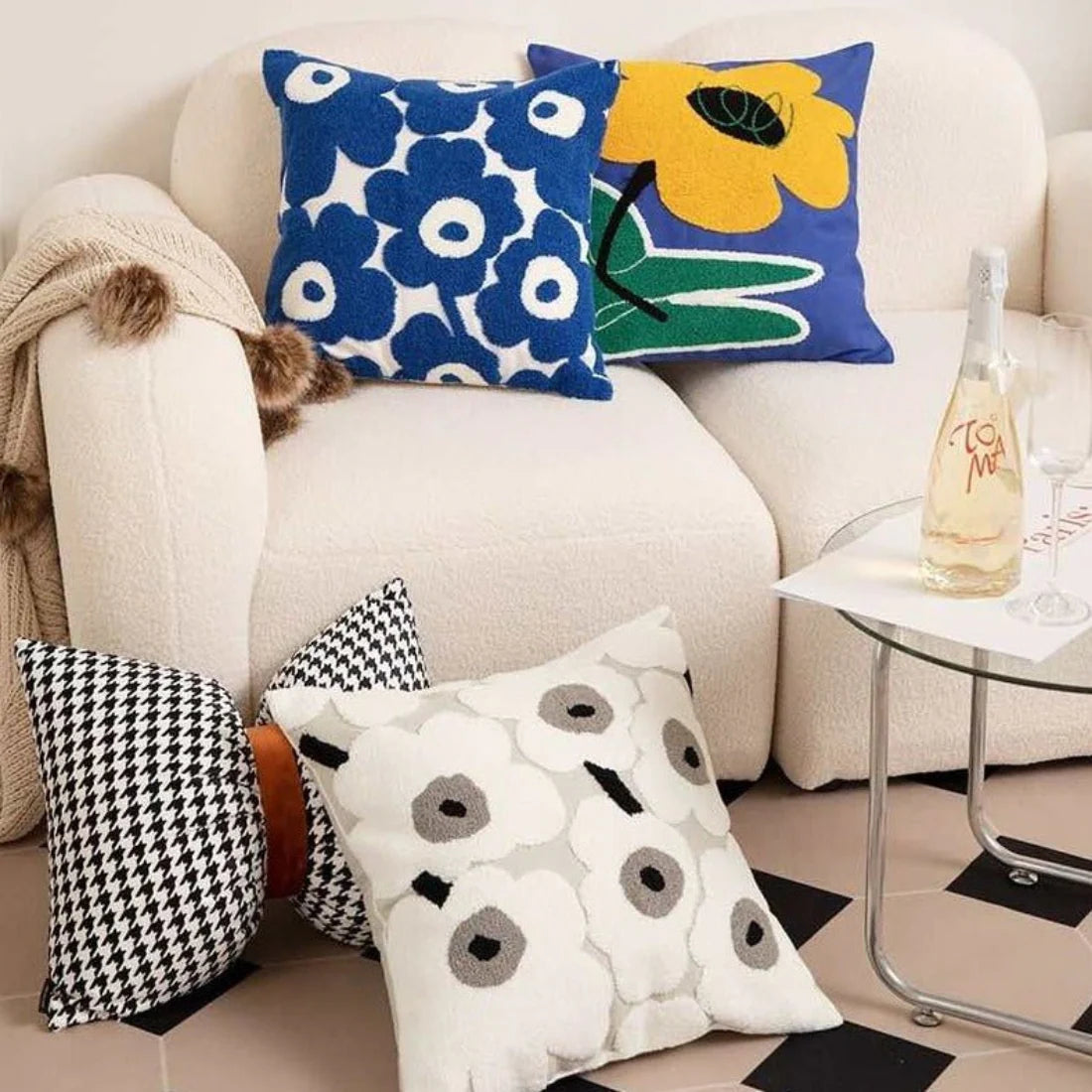 Whimsical Sunflower Throw Pillow Cover – image 5