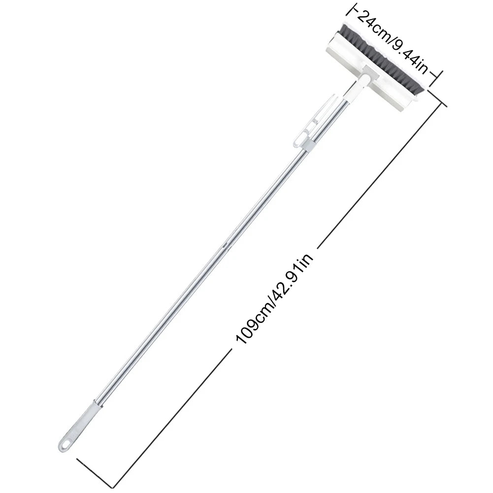 Floor Scrub Brush 3-in-1 – Long Handle Brush with Scraper