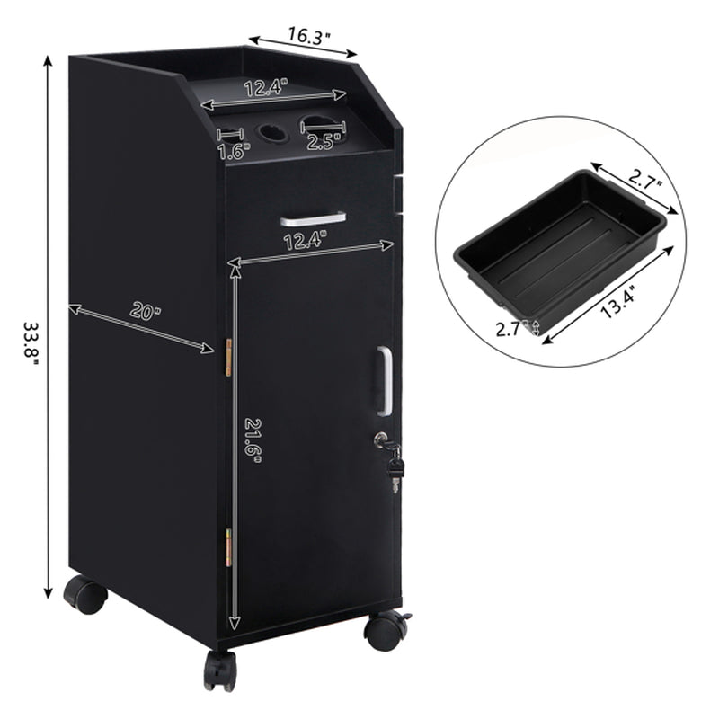 Rolling Salon Tool Cart with 3 Hair Dryer Holders and 4 Drawers – image 5