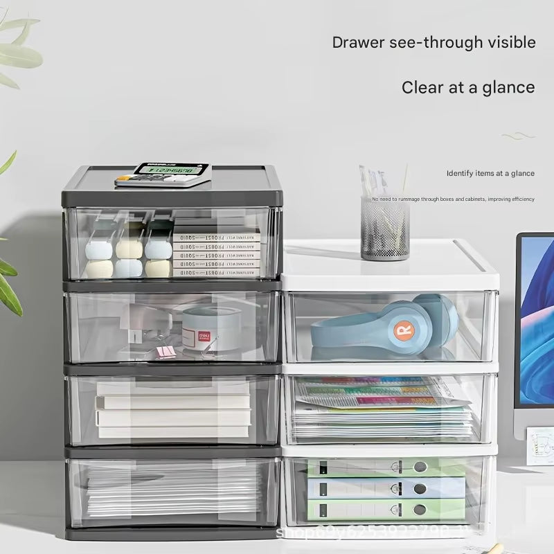 Clear Drawer Desk Organizer, Stackable 2-4 Tier – image 5