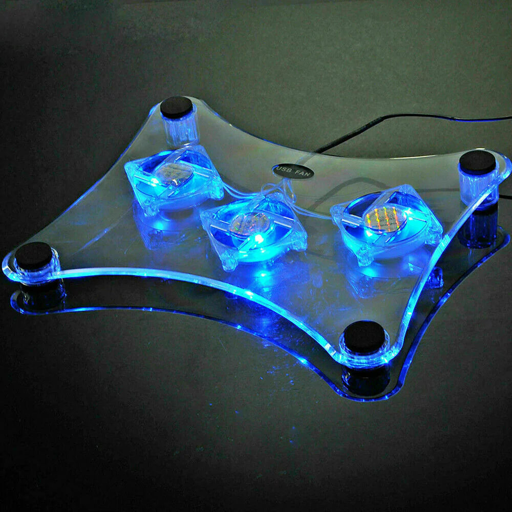 Laptop Cooling Pad with 3 Quiet LED Fans - USB Powered Notebook Stand – image 8