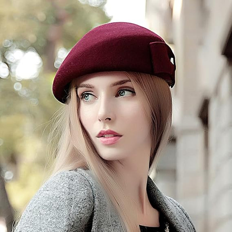 Wool Beret Hat for Women, Classic French Style Winter Beret – image 3