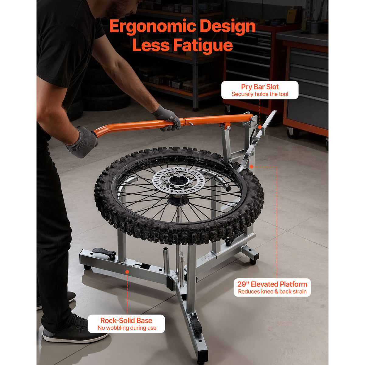Dirt Bike Tire Changer Kit with Bead Breaker for 16-21 in Wheels