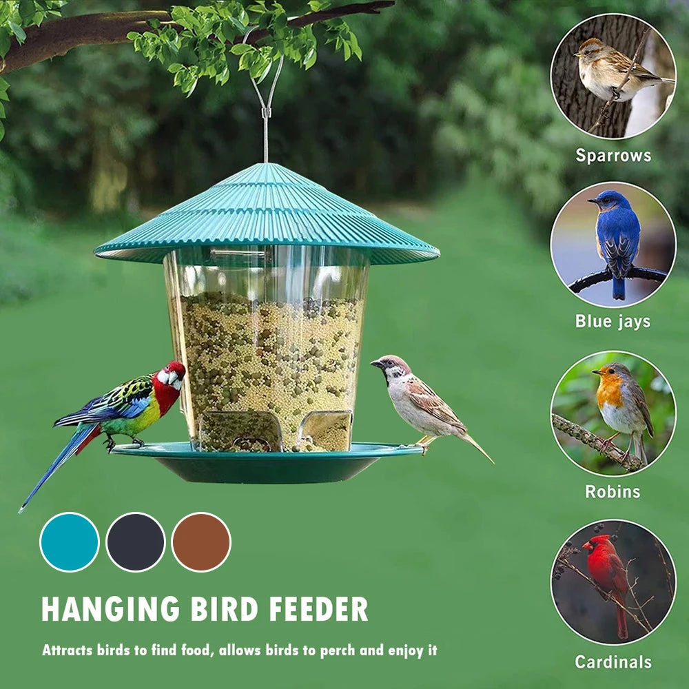 Hanging Bird Feeder Gazebo - 2.6 lb Capacity Wild Bird Seed Feeder – image 5