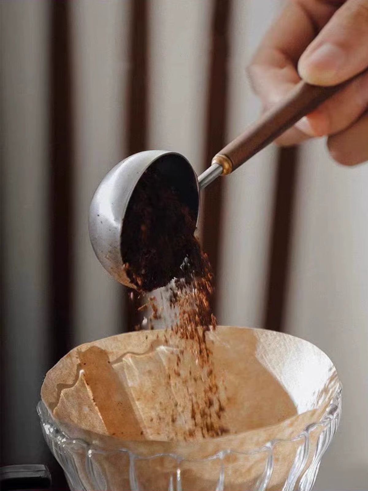 Coffee Scoop - Stainless Steel with Walnut Wood Handle – image 3