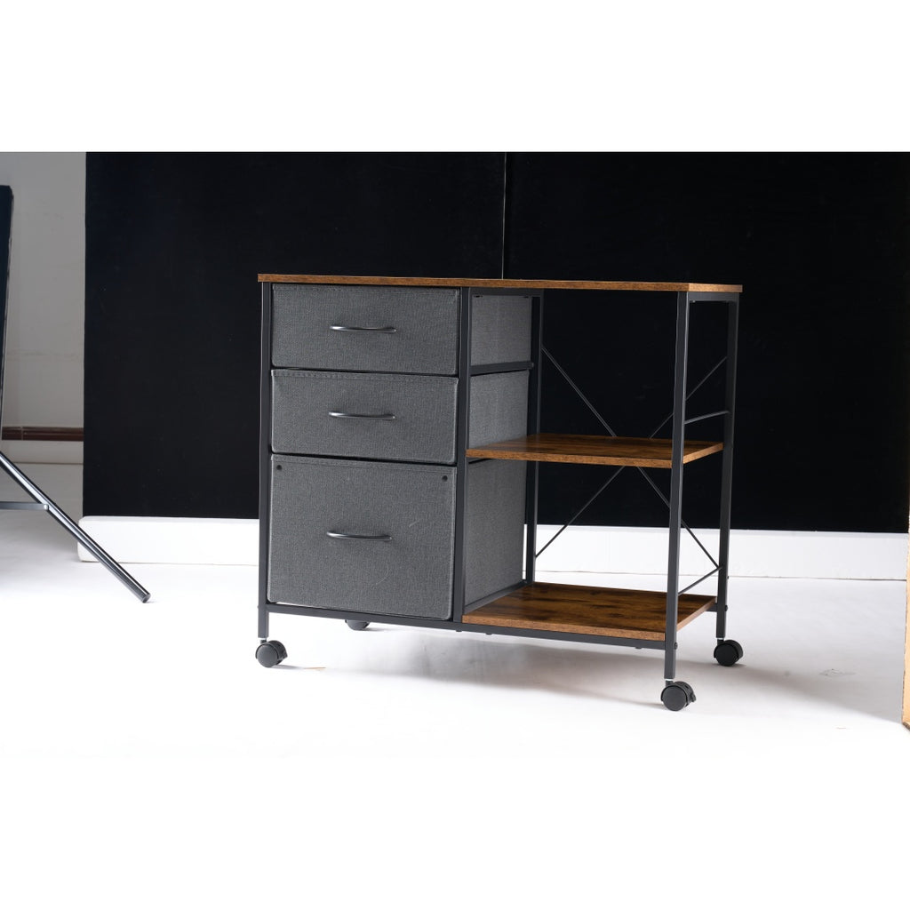 Rolling Printer Stand with Storage, 3-Tier Mobile Filing Cabinet – image 4