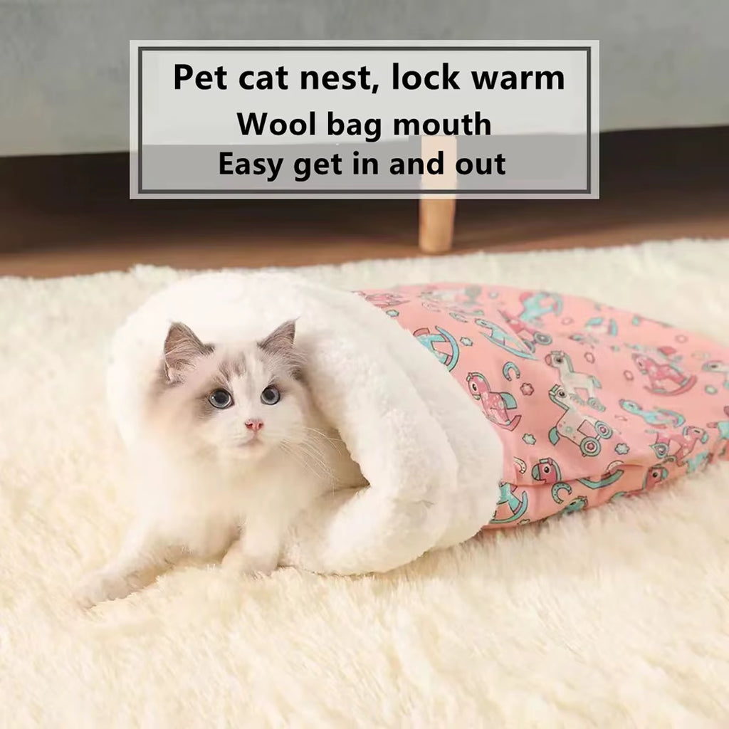 Cat Sleeping Bag – Warm Fluffy Pocket Bed for Cats & Puppies – image 2