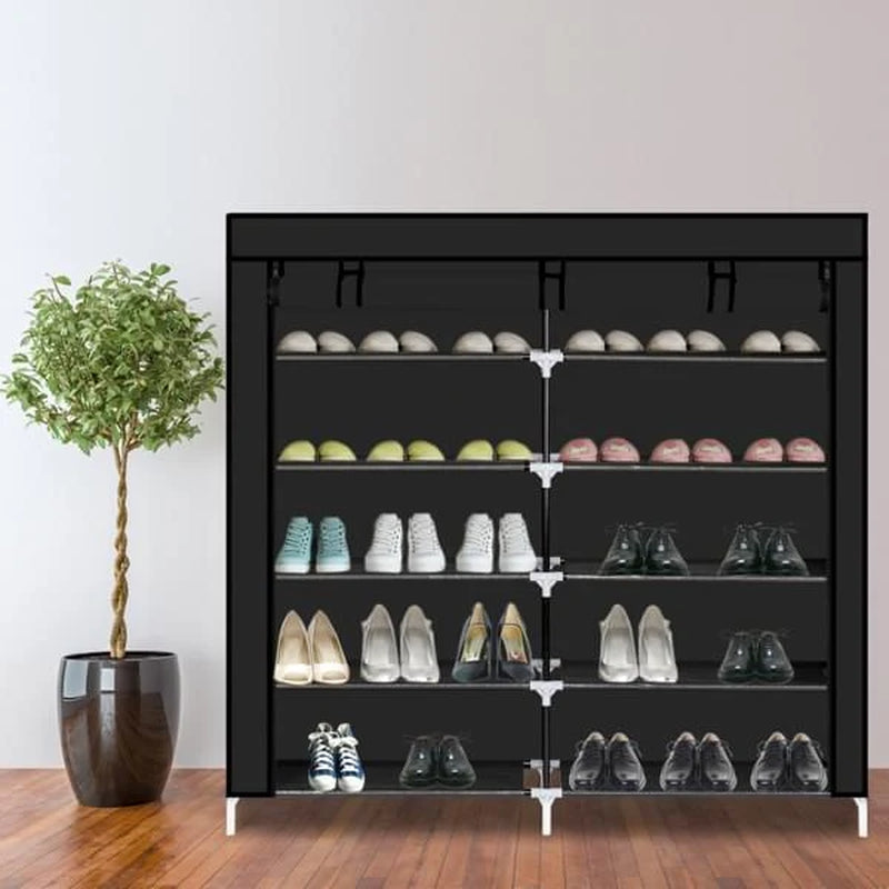 Shoe Cabinet 7-Tier 14-Cell with Zippered Dust Cover