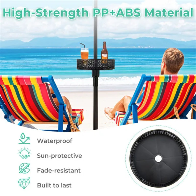 Patio Umbrella Table Tray, 12 in Clip-On Pole Table with Adapters – image 6