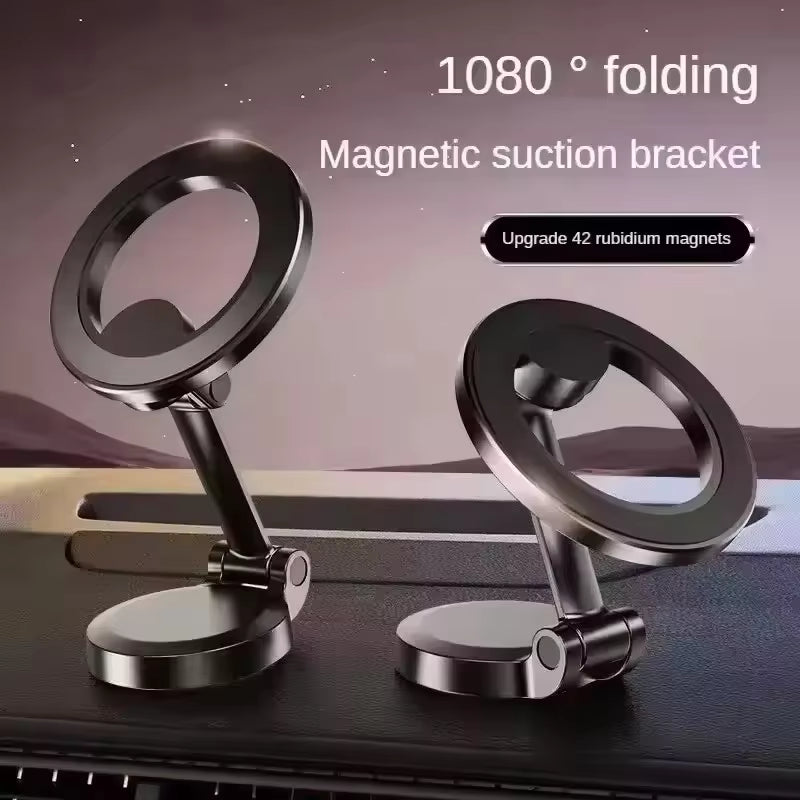 Magnetic Car Phone Holder - Foldable Dashboard & Desk Phone Mount Stand
