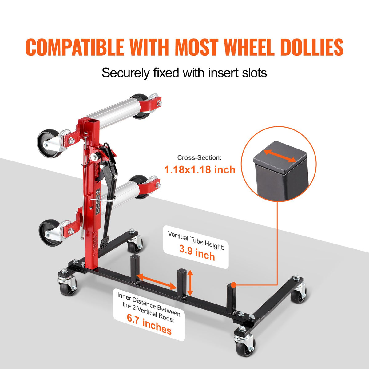 Wheel Dolly Storage Rack for 4 Car Dollies with 360° Swivel Casters – image 5