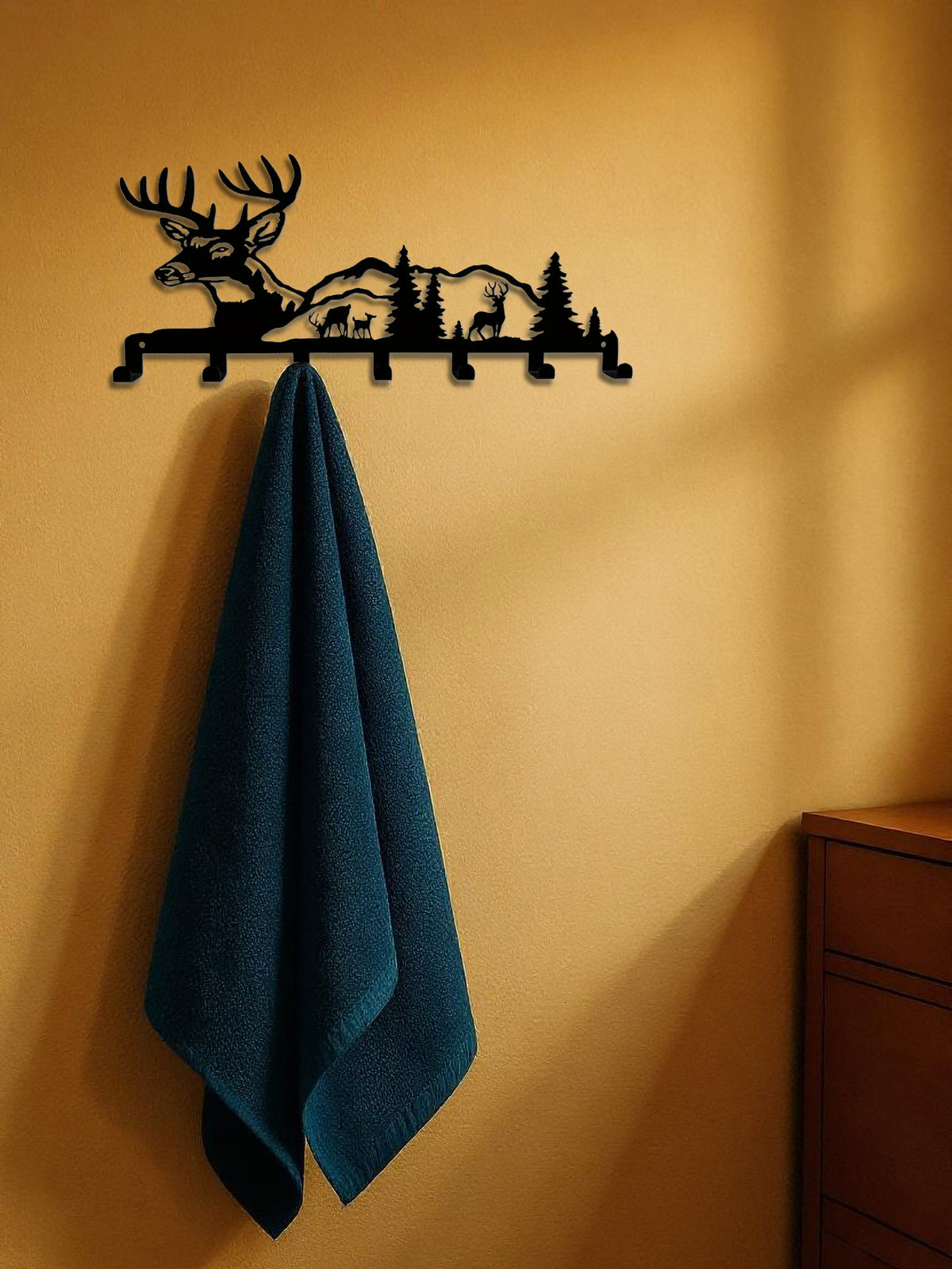 Key Holder for Wall – Deer and Forest Metal Key Hook Rack – image 3