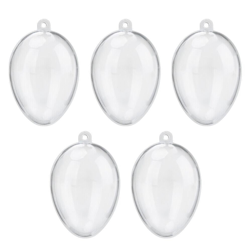 Fillable Christmas Ornaments – 5 Pc Clear Plastic Ball Baubles – image 6