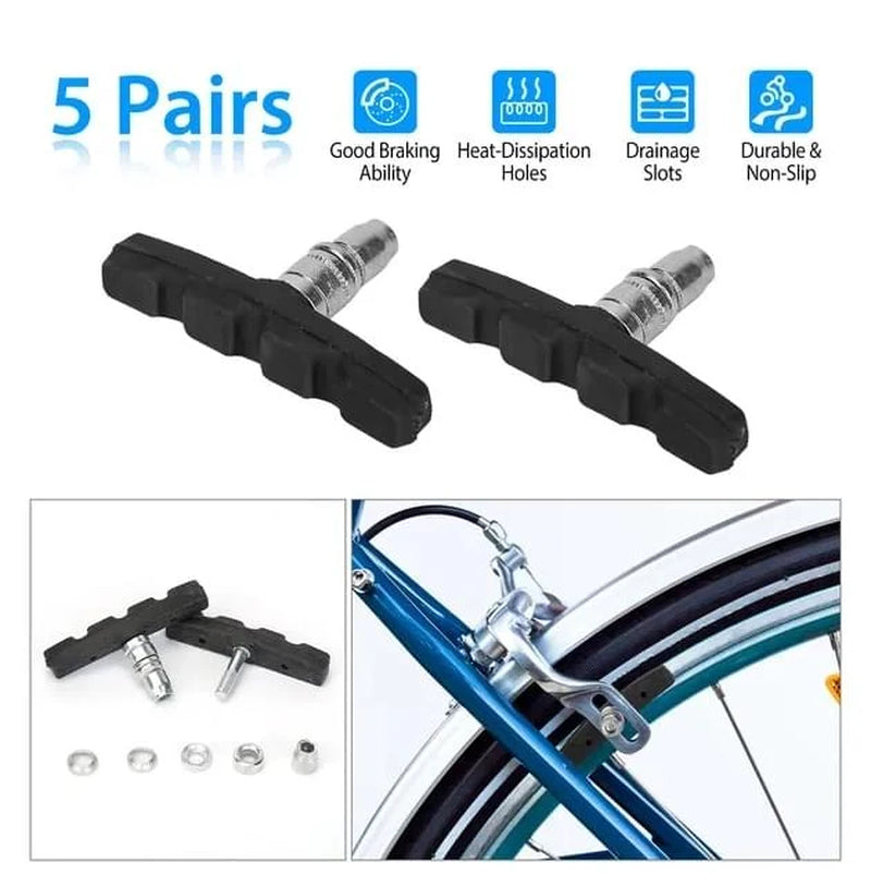 V-Brake Bike Brake Pads - 5 Pairs 70 mm Bicycle Brake Blocks