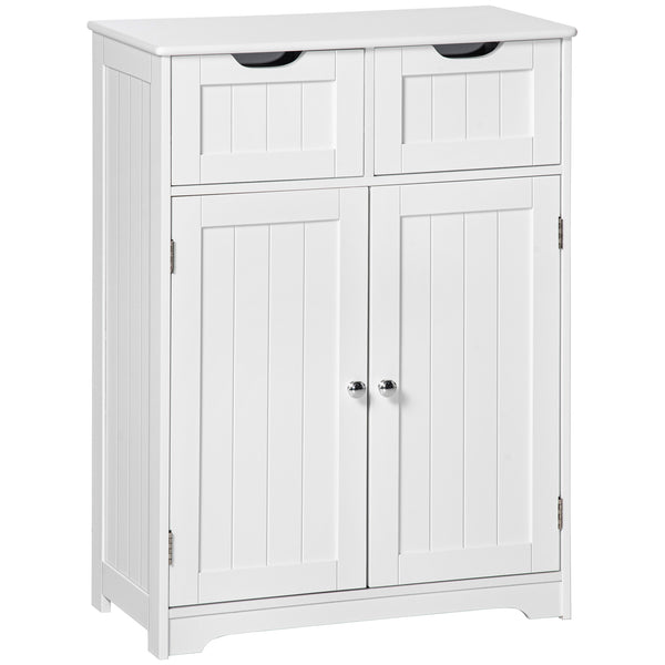 Bathroom Floor Storage Cabinet with 2 Drawers and Adjustable Shelf