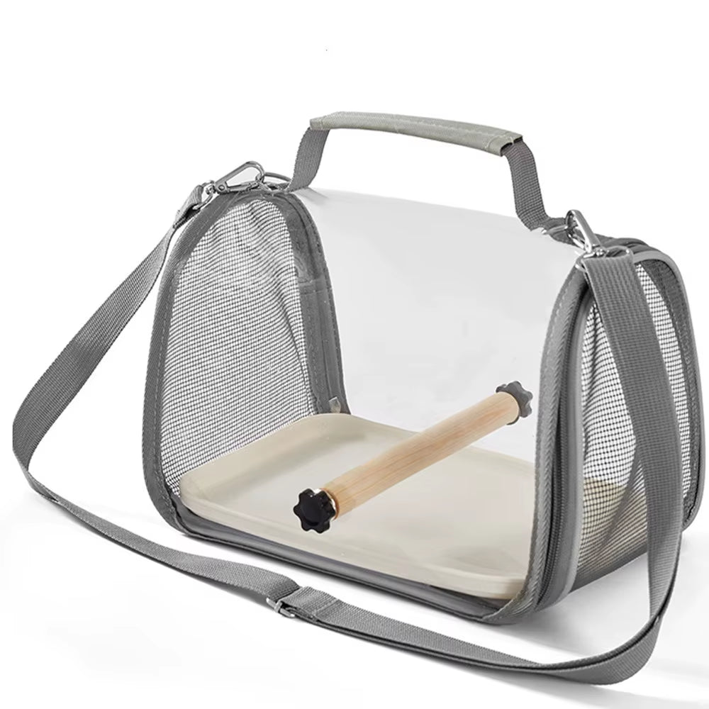 Portable Bird Carrier Bag with Perch Stand, Foldable Travel Cage – image 1