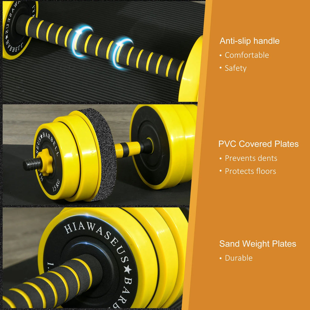 55 lb Adjustable Dumbbell and Barbell Set with Plates, Bars and Clamps – image 5