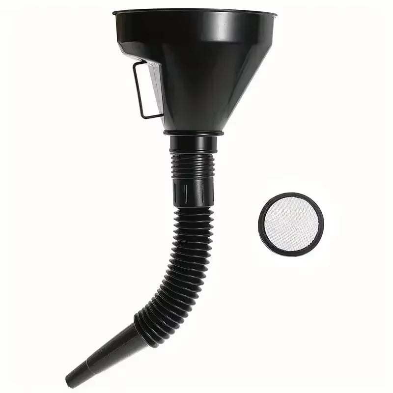 Oil Funnel with Flexible Spout & Filter Spill-Proof for Cars