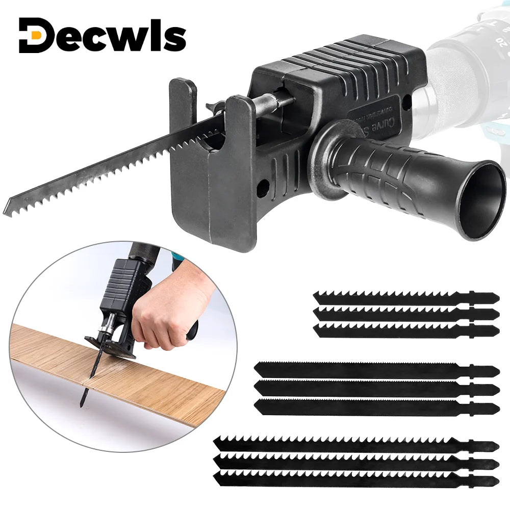 Reciprocating Saw Adapter Kit - Turn Your Drill into a Jigsaw for Wood, PVC & Metal