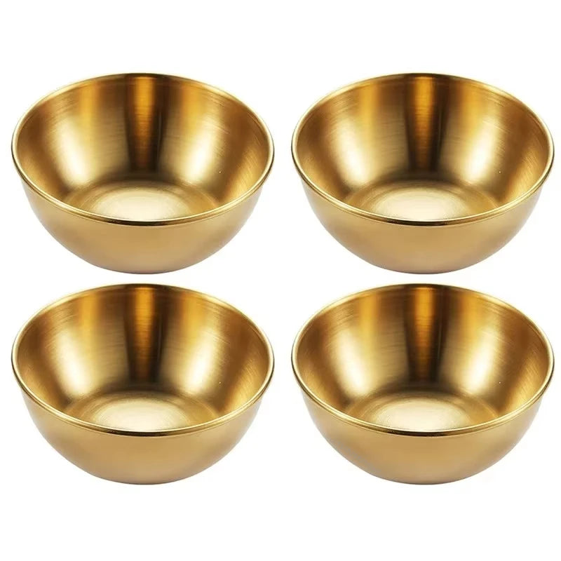 Stainless Steel Sauce Dishes Set - Gold or Silver Dipping Bowls