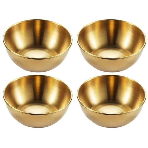Stainless Steel Sauce Dishes Set - Gold or Silver Dipping Bowls