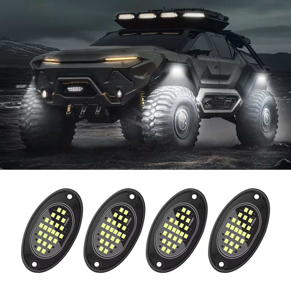 Truck LED Rock Lights 4-Pack, 12V Underbody Glow Lights, Blue – image 10