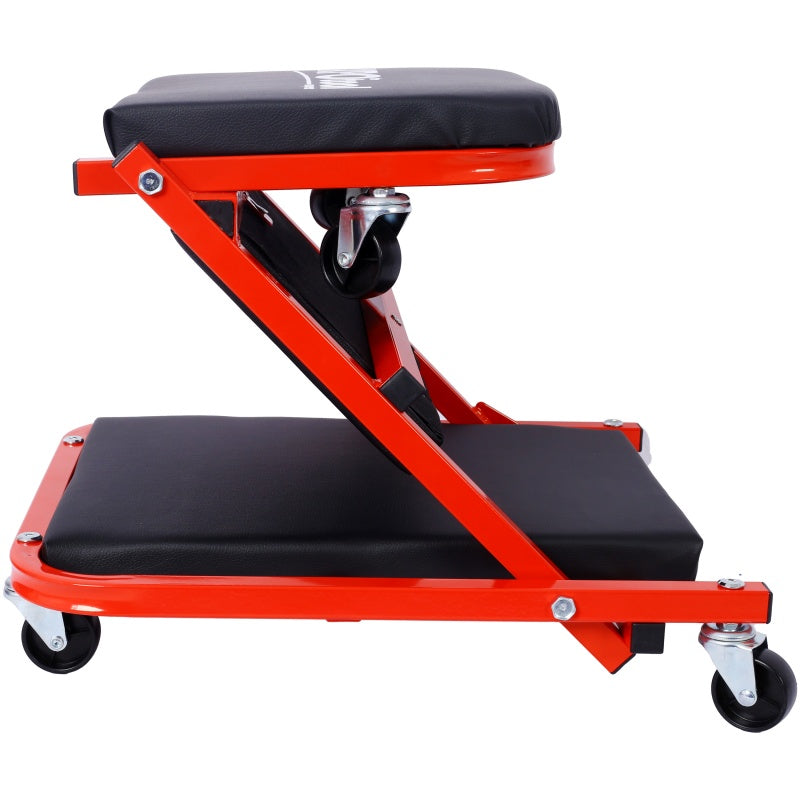 2-in-1 Mechanic Creeper and Seat, 36 in Z-Crawler, 300 lb, Red – image 2