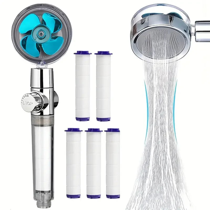 Turbo Fan Handheld Shower Head, 360 Rotating High Pressure Sprayer – image 8