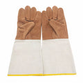 Long Leather Welding Gloves with Canvas Sleeve
