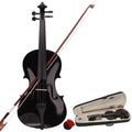 Full Size 4/4 Acoustic Violin Set – Black, with Case, Bow & Rosin