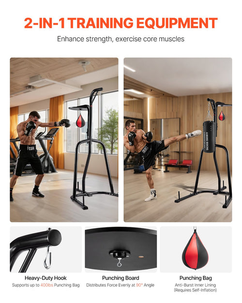2-in-1 Heavy Bag Stand, Adjustable Freestanding Punching Bag Rack, 140 lb – image 2