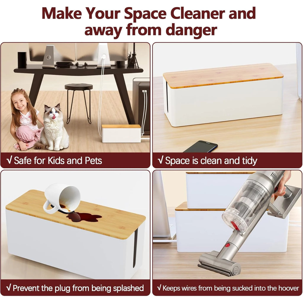 Cable Management Box - Wooden Power Strip and Cord Hider – image 6