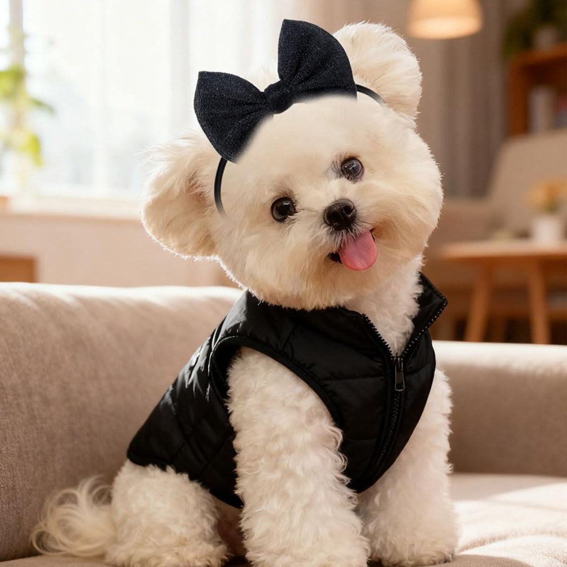 Dog Hair Bows, 4-Pack Adjustable Bow Headbands for Pets – image 4
