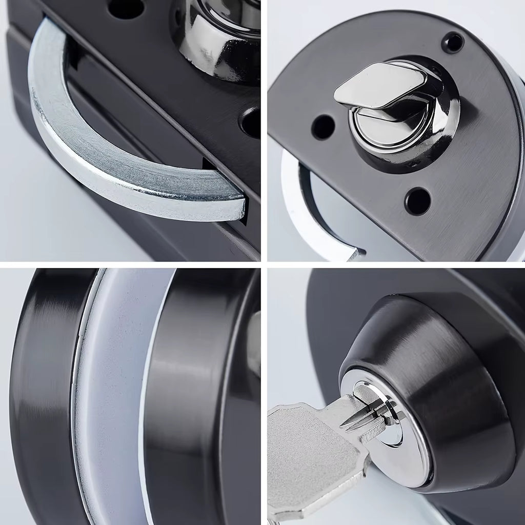 Glass Door Lock for 1/2 in Glass – Stainless Steel Double Bolt – image 3