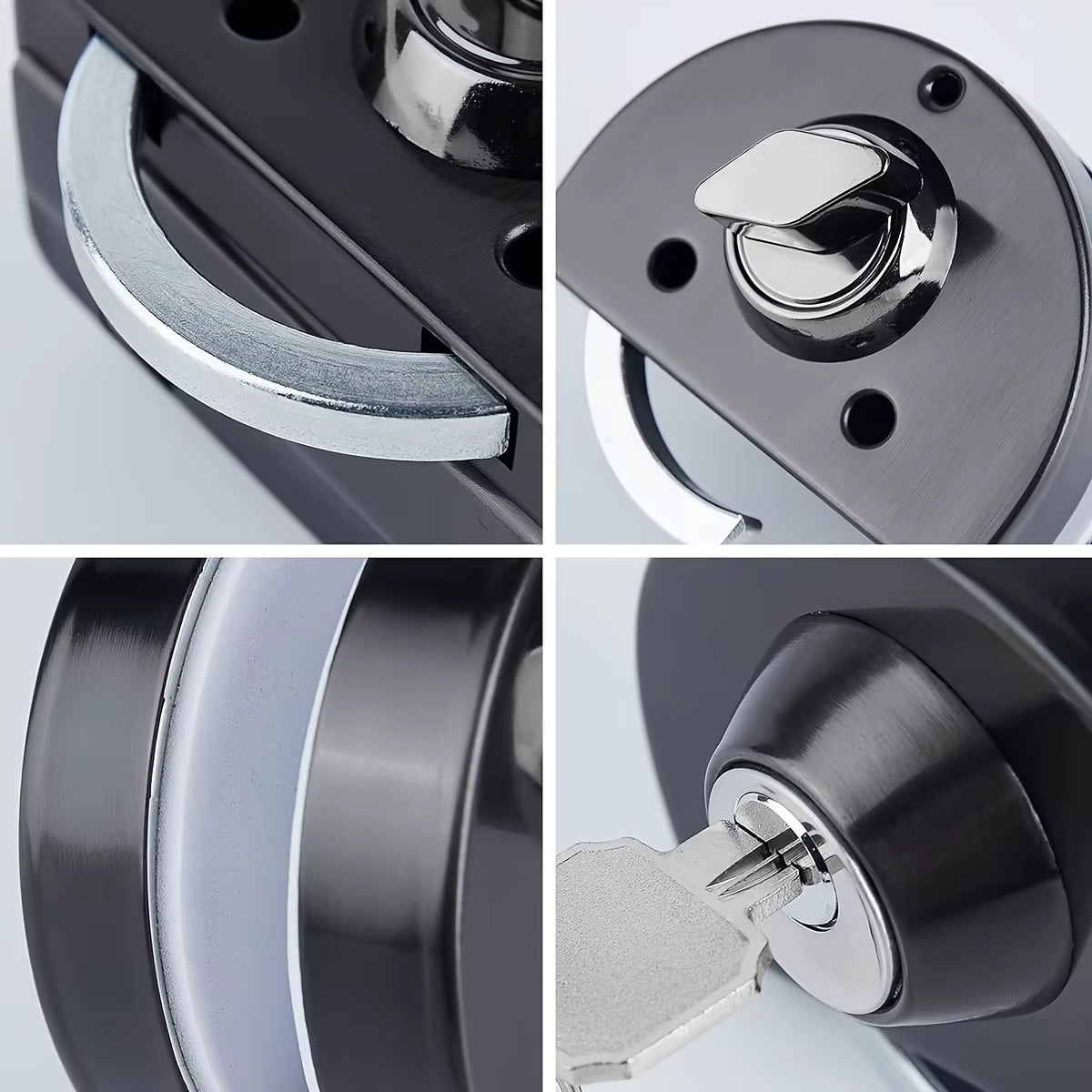 Glass Door Lock for 1/2 in Glass – Stainless Steel Double Bolt – image 3