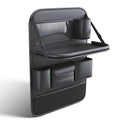 Backseat Organizer with Fold-Down Tray - PU Leather Kick Guard