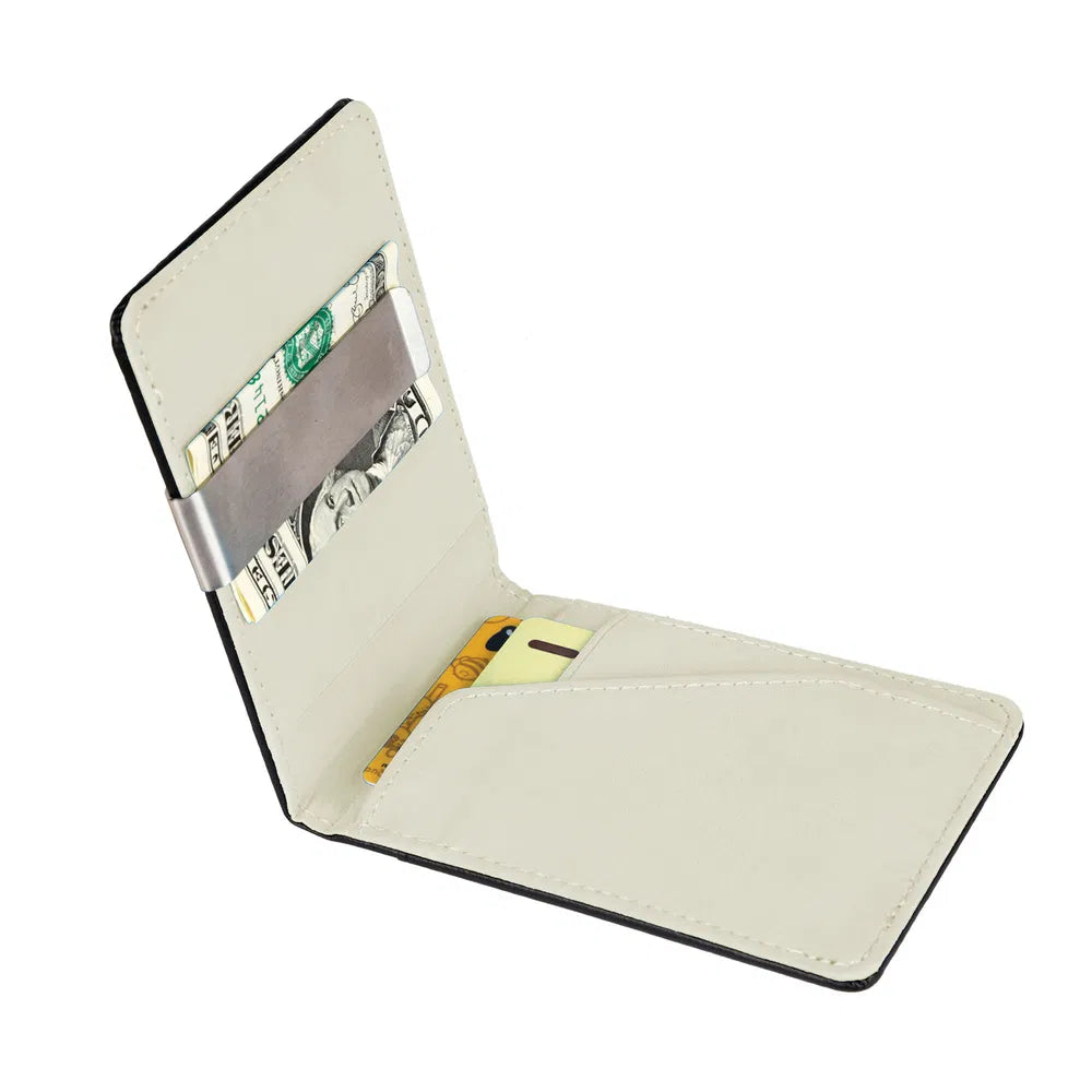 Slim Bifold Card Wallet – PU Leather RFID Blocking with Money Clip – image 9