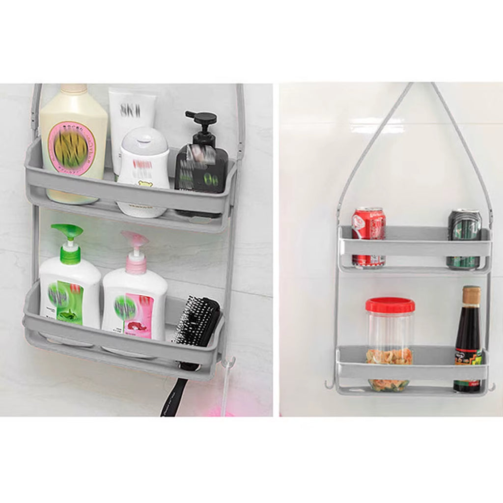 Hanging Shower Shelf – Double-Tier No-Drill Bath Caddy – image 6